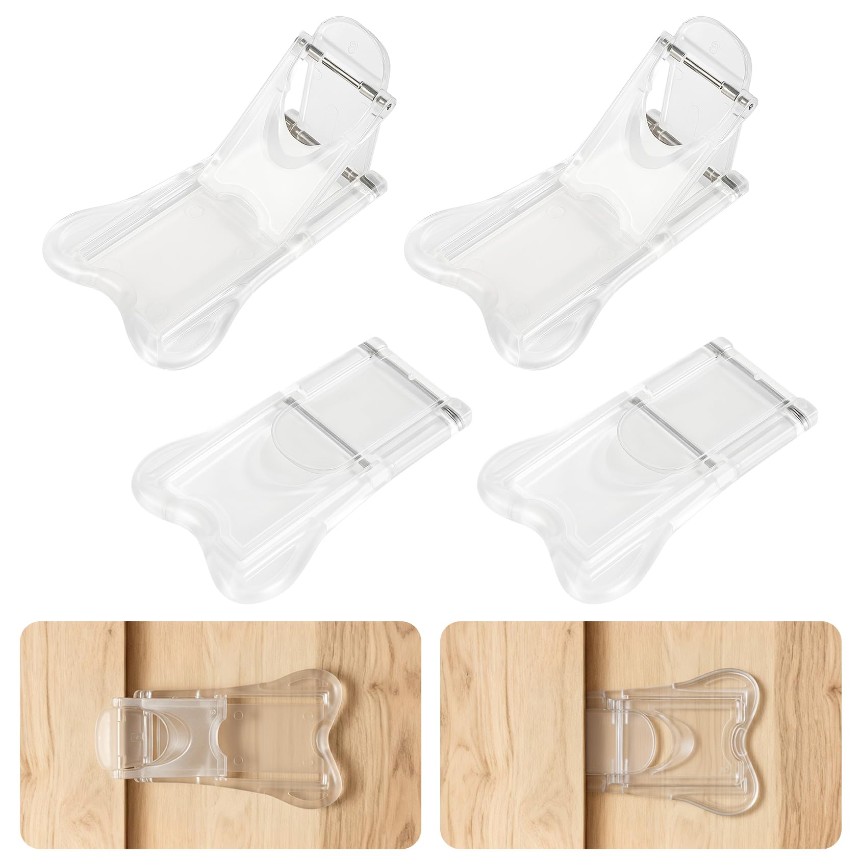 Maveek clear sliding door lock pack provides child safety while remaining discreet and unobtrusive.
