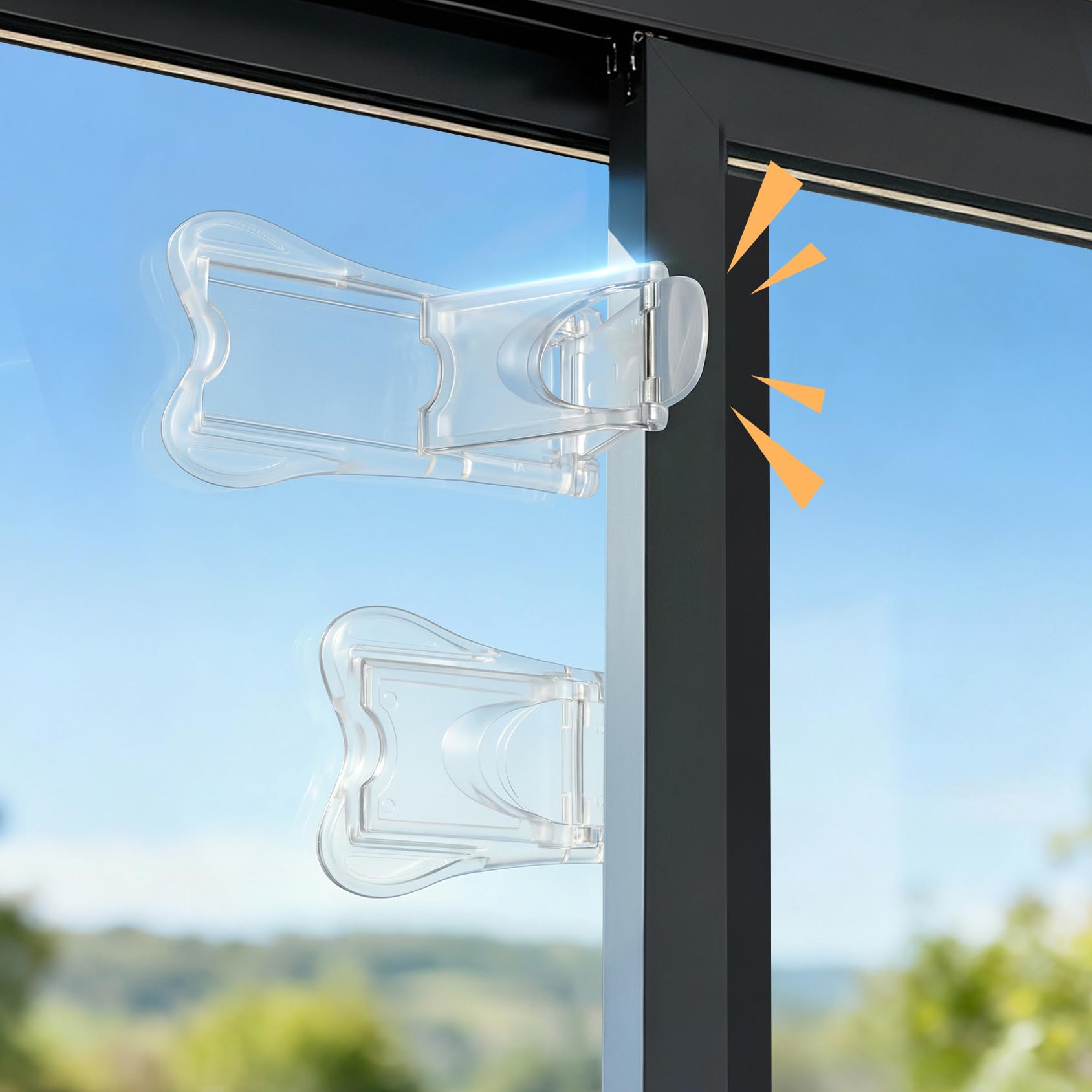 Maveek easy peel-and-stick installation for clear sliding door lock saves time.