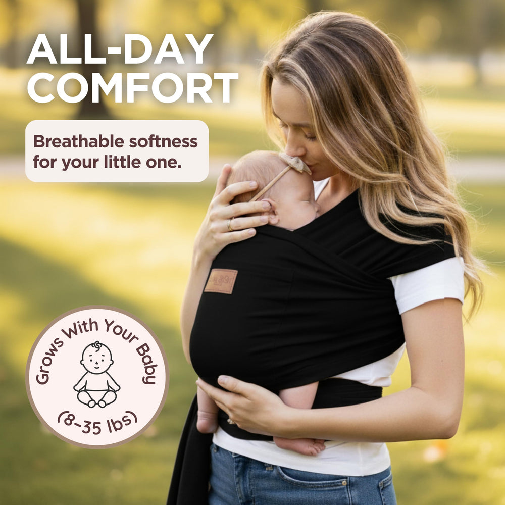 Max&amp;So Baby Wrap adjustable fit with no buckles or clips for easy securing