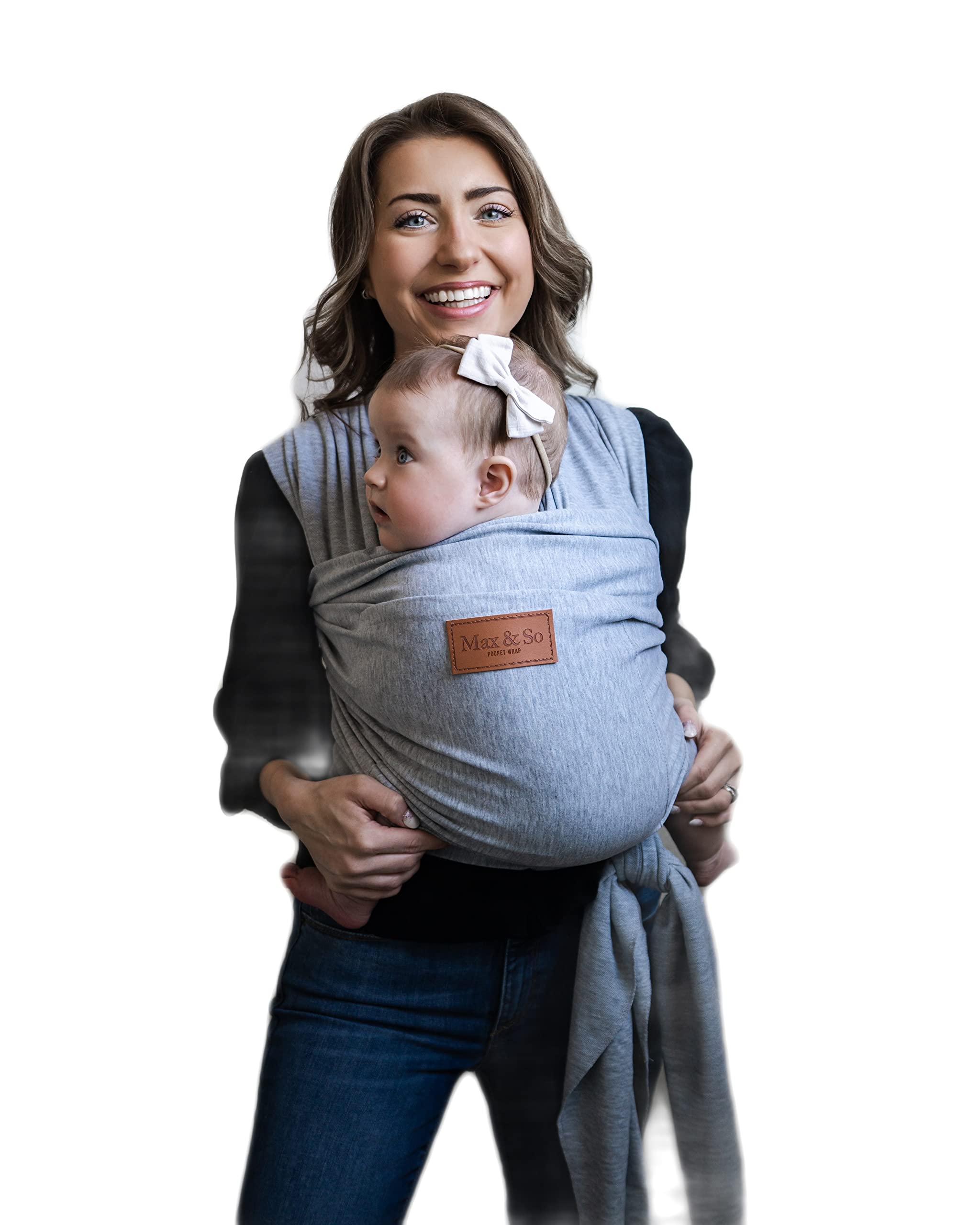 Max&So baby wrap adjustable fit for parents of all sizes and easy wrap.