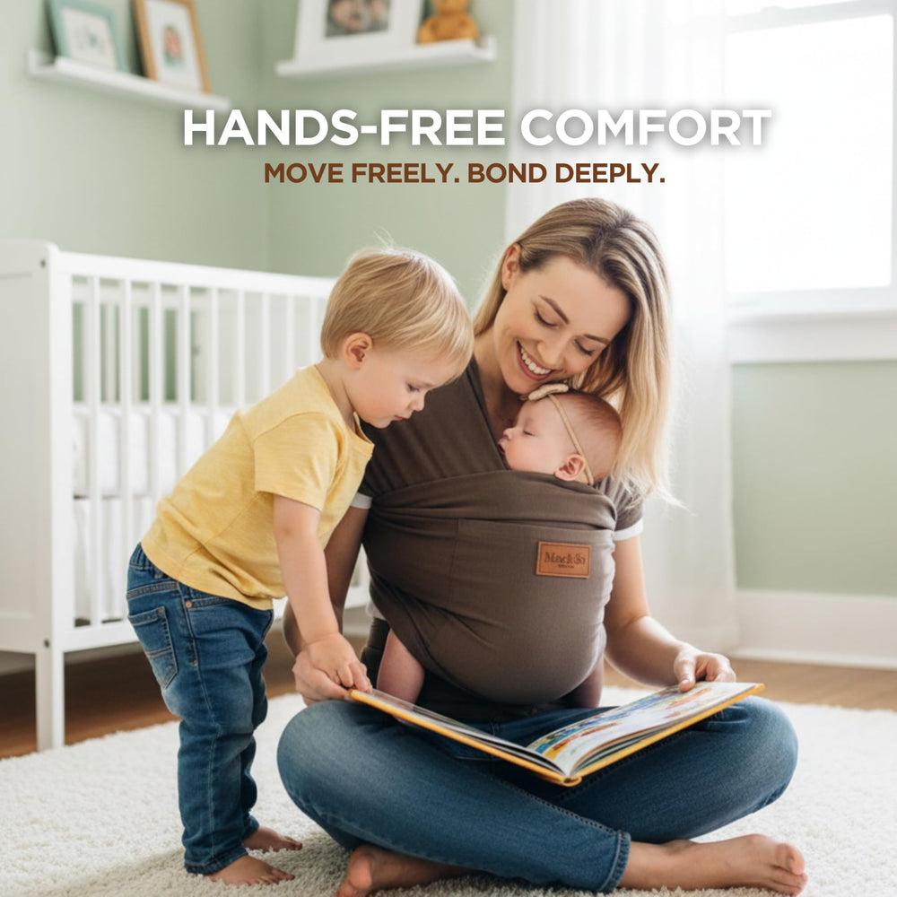 Max&So Baby Wrap Carrier in action with infant 8–35 lbs