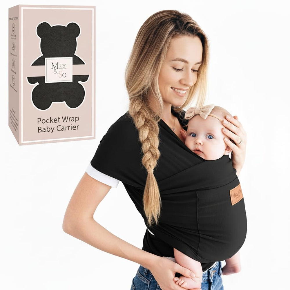 Max&amp;So Baby Wrap Carrier closeup shows soft fabric for gentle, cozy wear