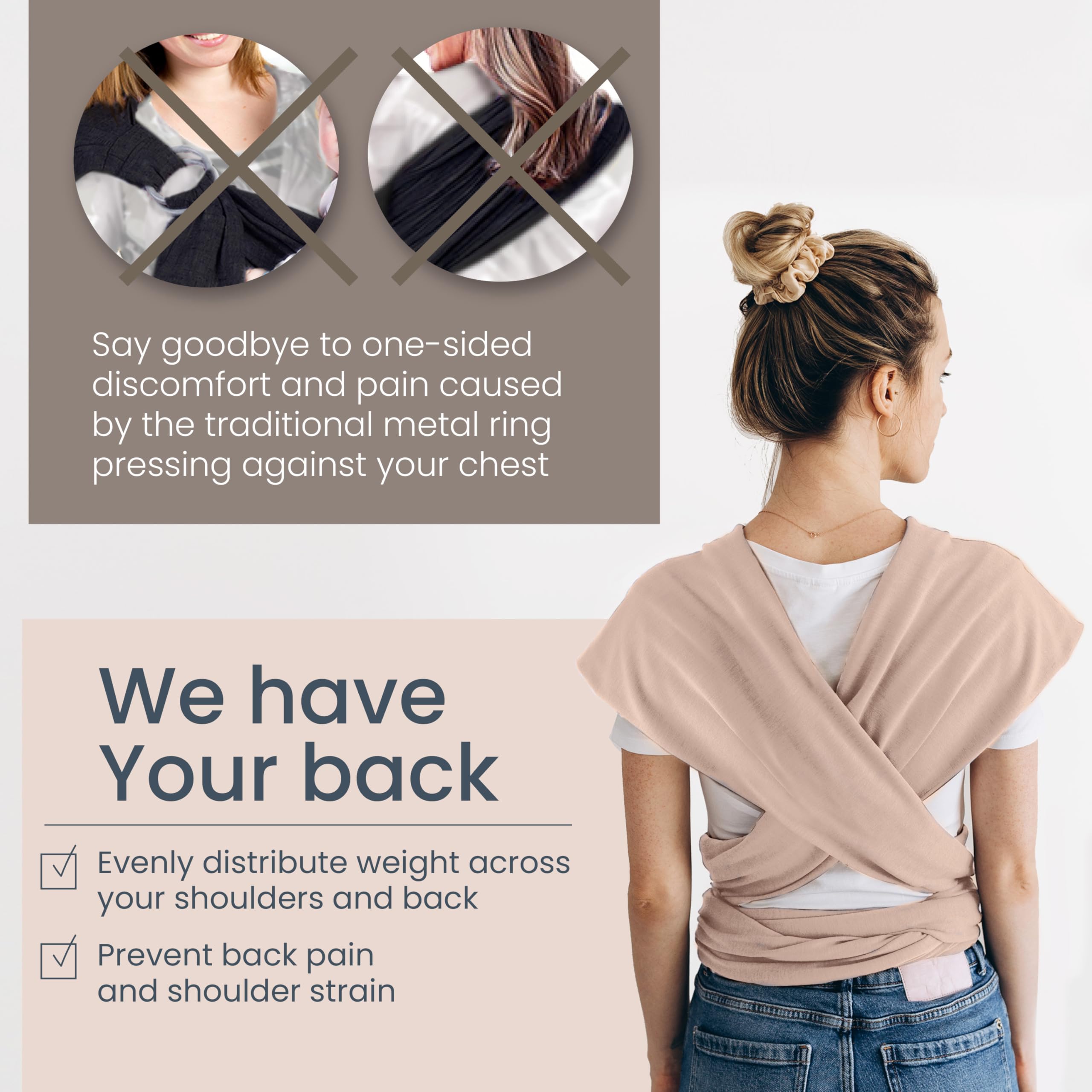 Max&So wrap with discreet breastfeeding feature shows easy nursing on the go.