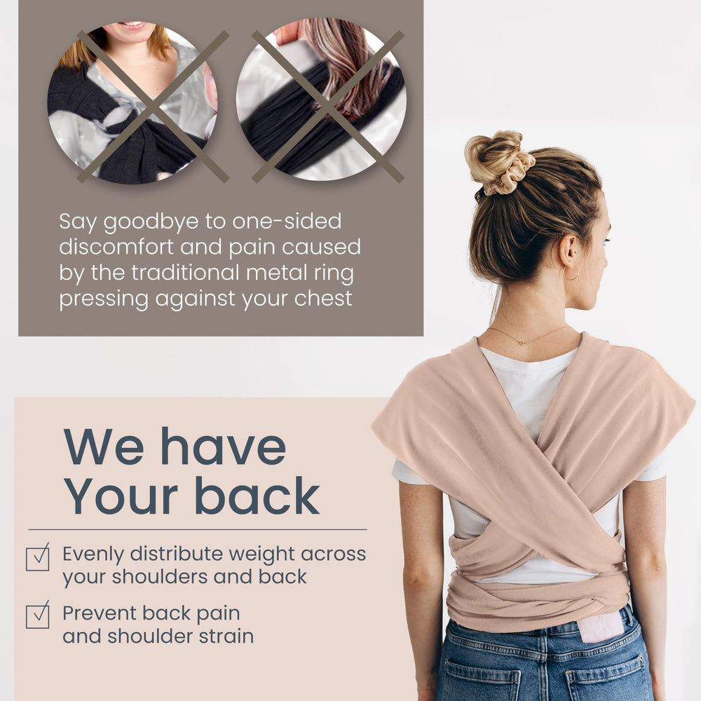 Max&So wrap with discreet breastfeeding feature shows easy nursing on the go.