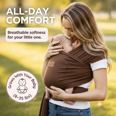 Max&So Baby Wrap Carrier in use, supporting parent and baby with ergonomic positioning