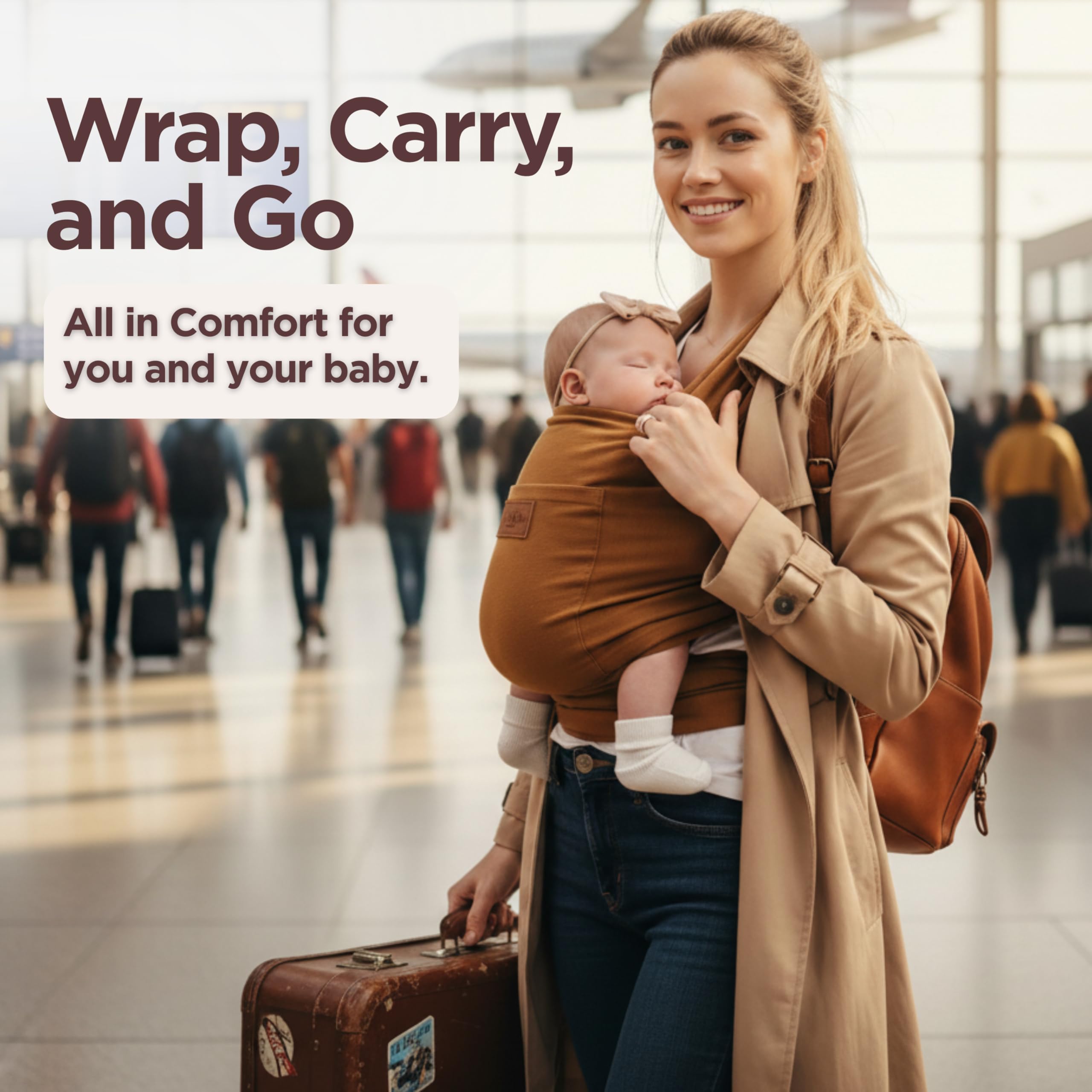 Max&So Baby Wrap Carrier machine-washable and easy-care fabric