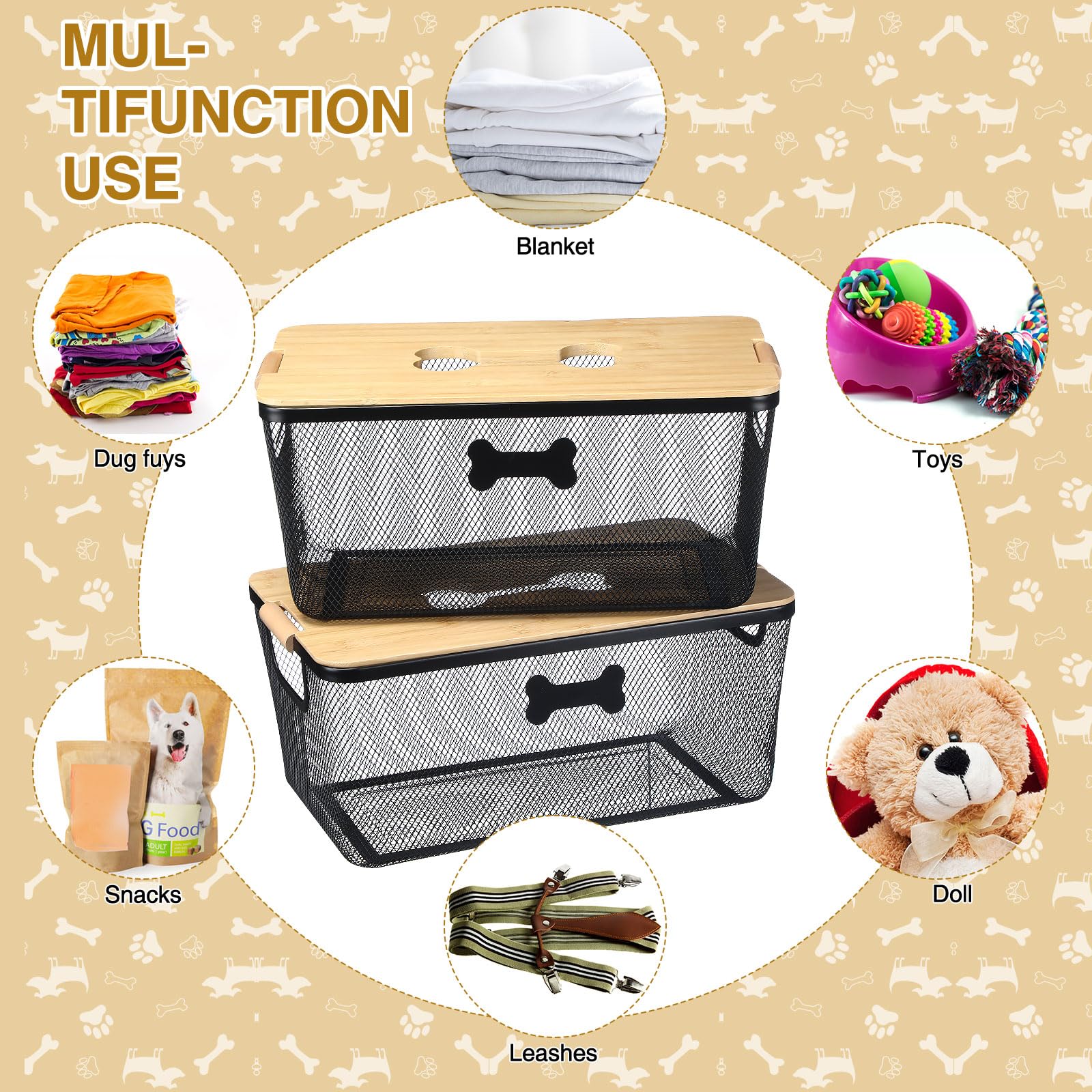 Maxdot portable pet storage basket for indoor or outdoor use.