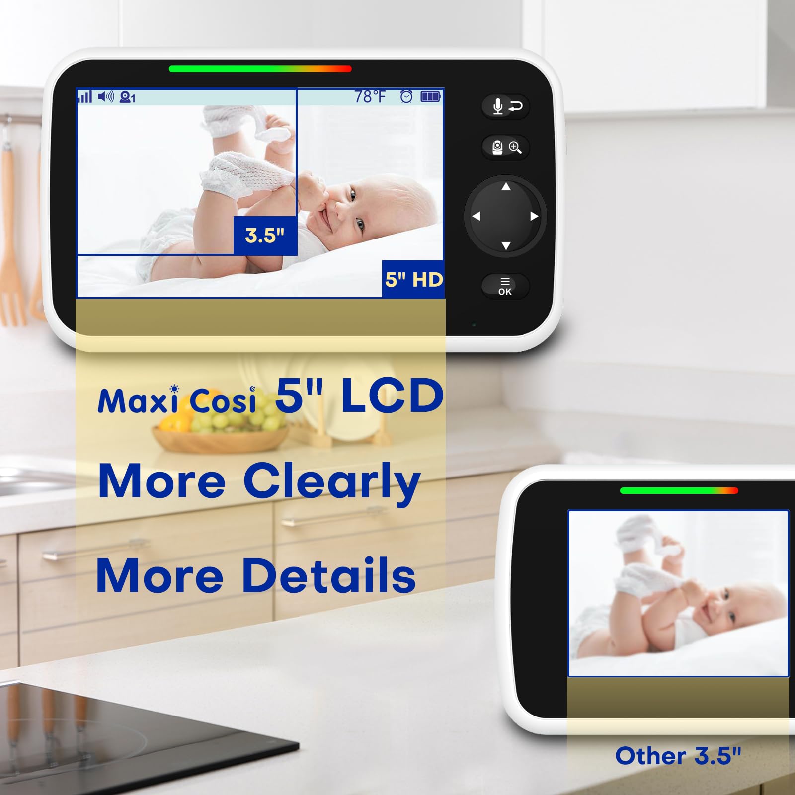 PTZ remote video on Maxi Cosi covers the entire nursery.