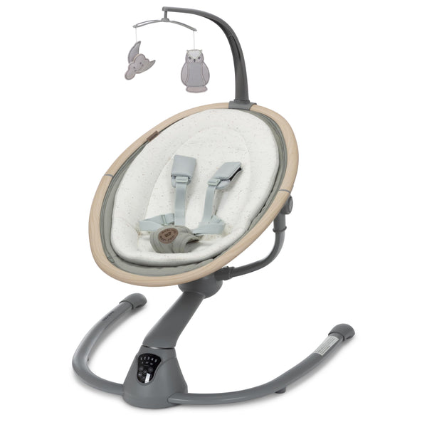 Maxi-Cosi Cassia swing folded for compact storage and easy transport.