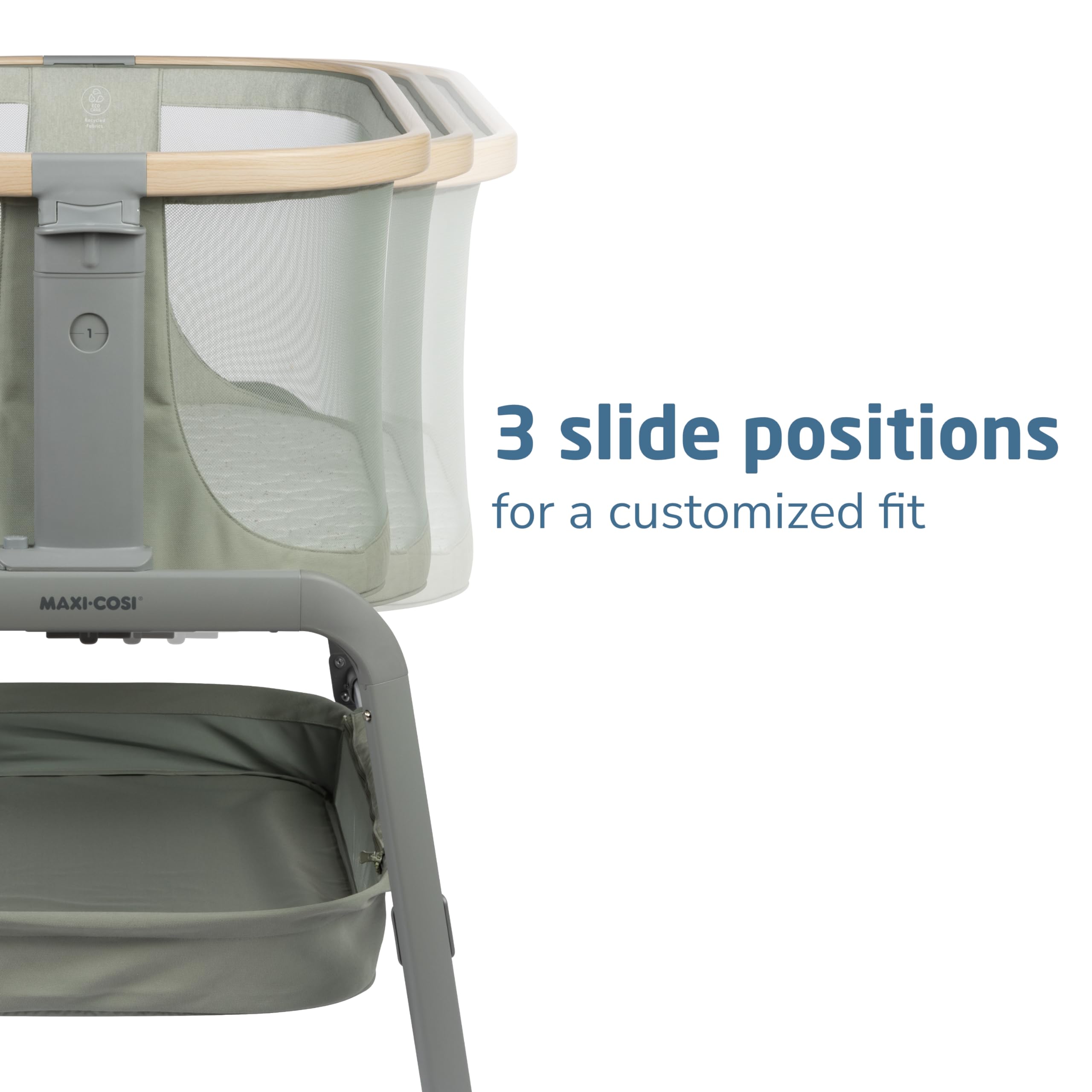 Maxi-Cosi Iora bassinet folded flat for travel and storage convenience