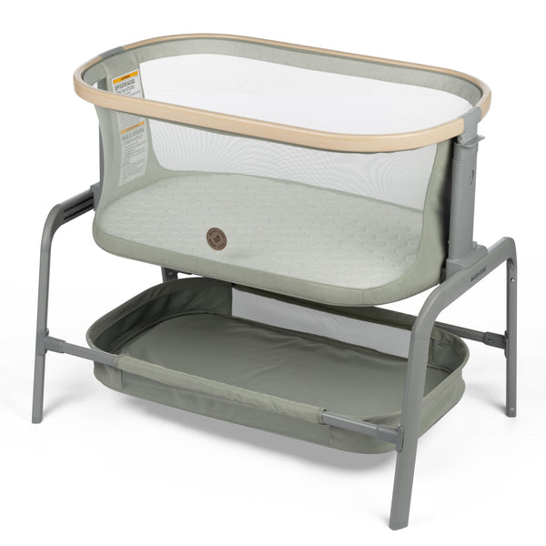 Maxi-Cosi Iora bedside bassinet with mesh-sides for airflow and baby visibility