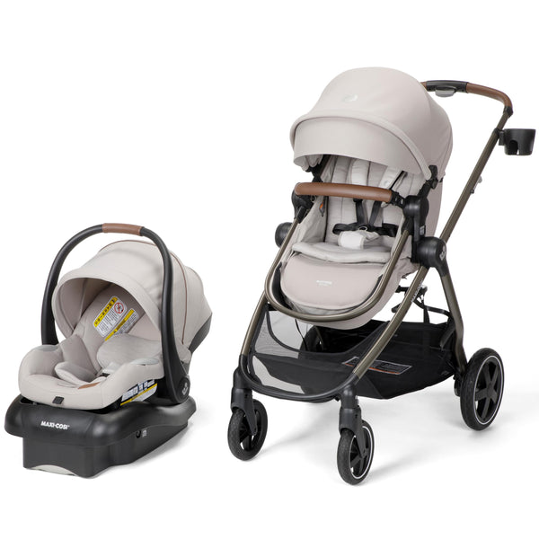 Maxi-Cosi Zelia Luxe travel system front view for smooth city strolls.