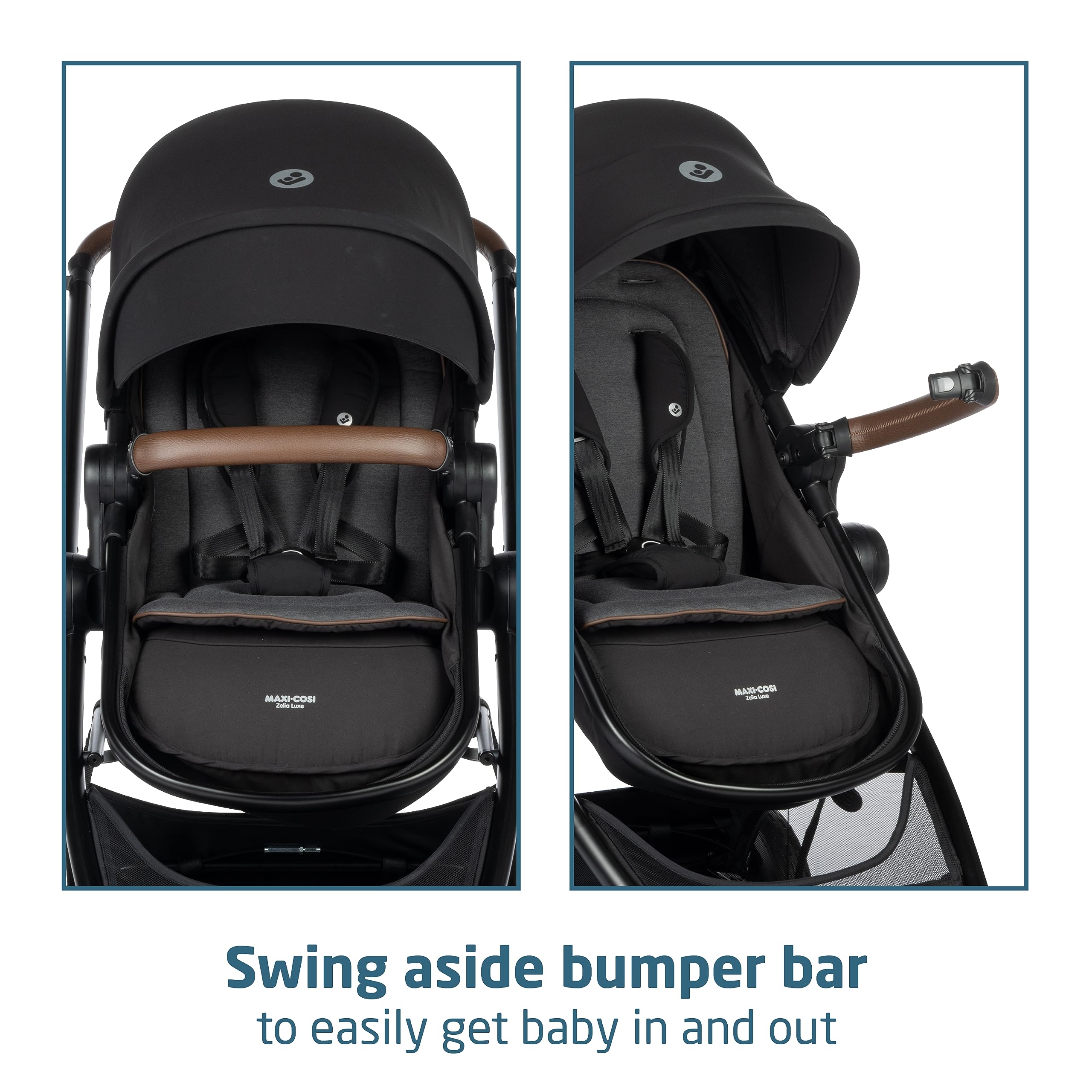 Maxi-Cosi Zelia Luxe reversible carriage for versatile configurations.