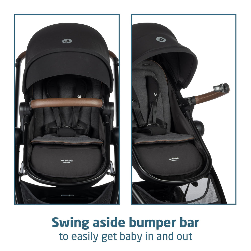 Maxi-Cosi Zelia Luxe reversible carriage for versatile configurations.