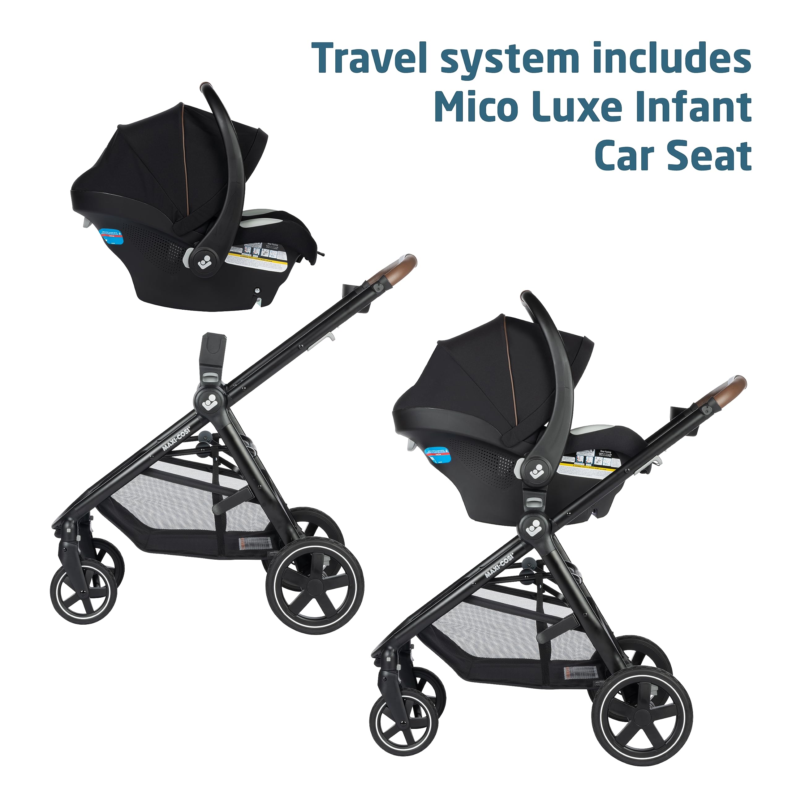 Maxi-Cosi Zelia Luxe roomy seat and leg room for growing babies.