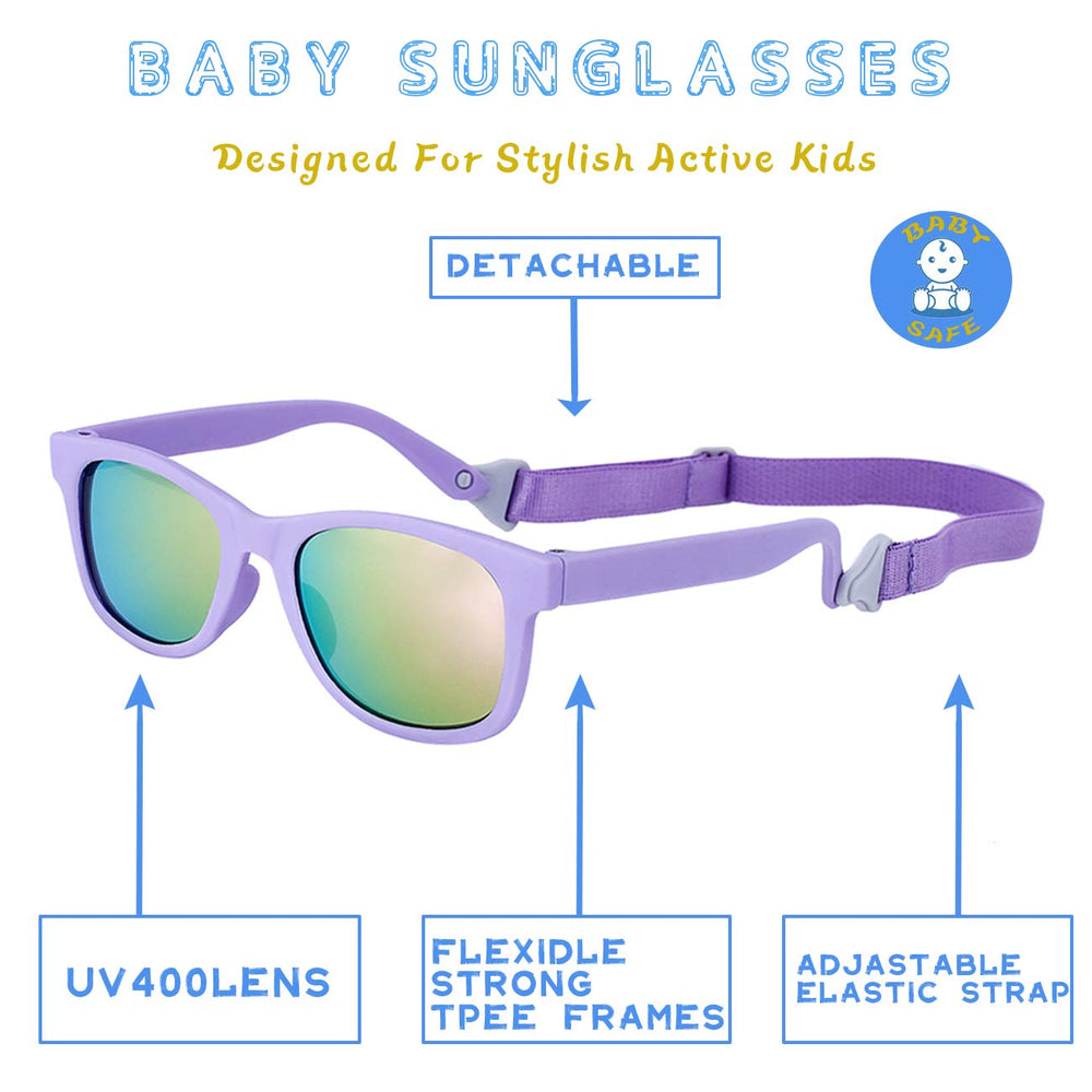 MAXJULI Baby Sunglasses frame width 110 mm fits growing toddlers