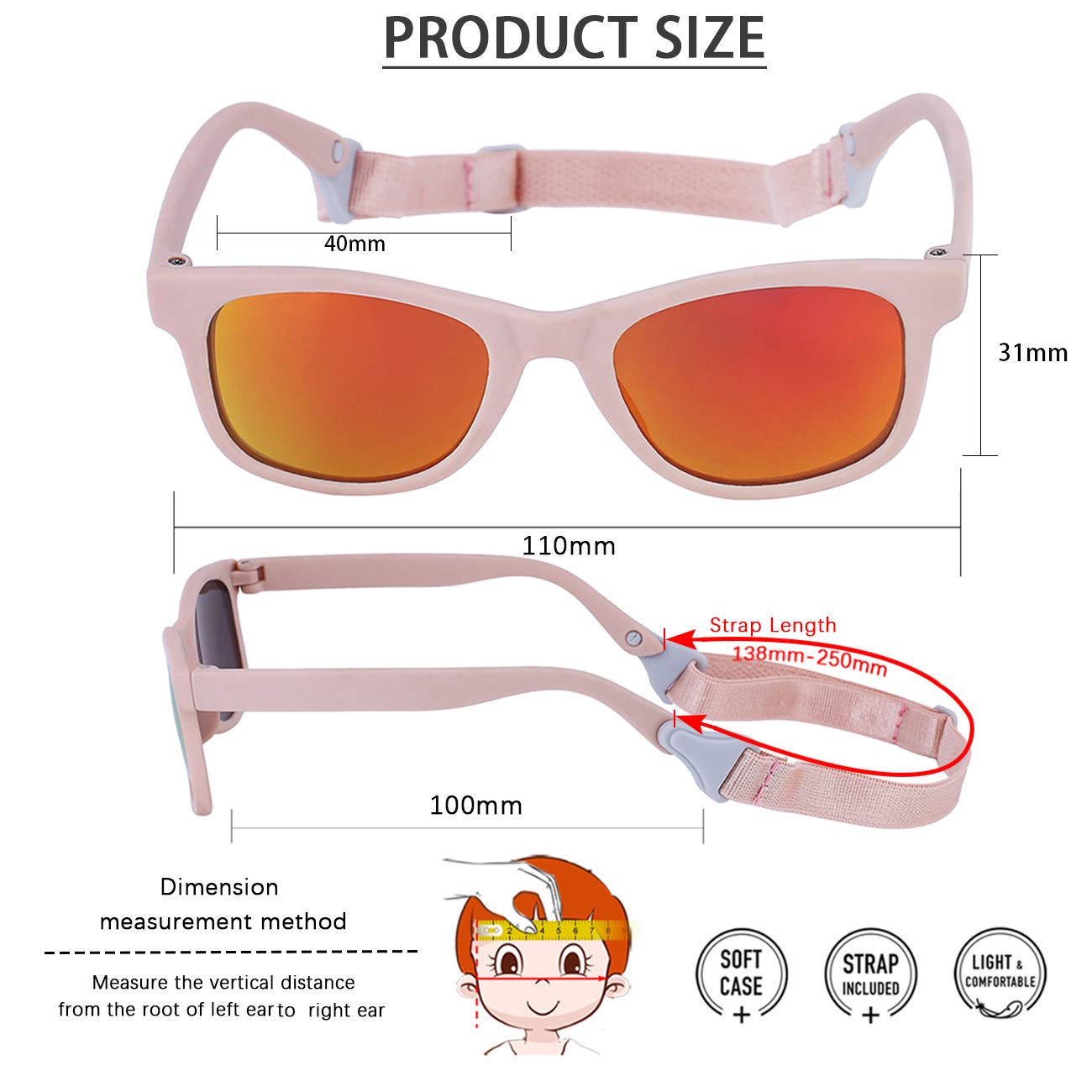 MAXJULI sunglasses worn by baby during outdoor outing for sun protection