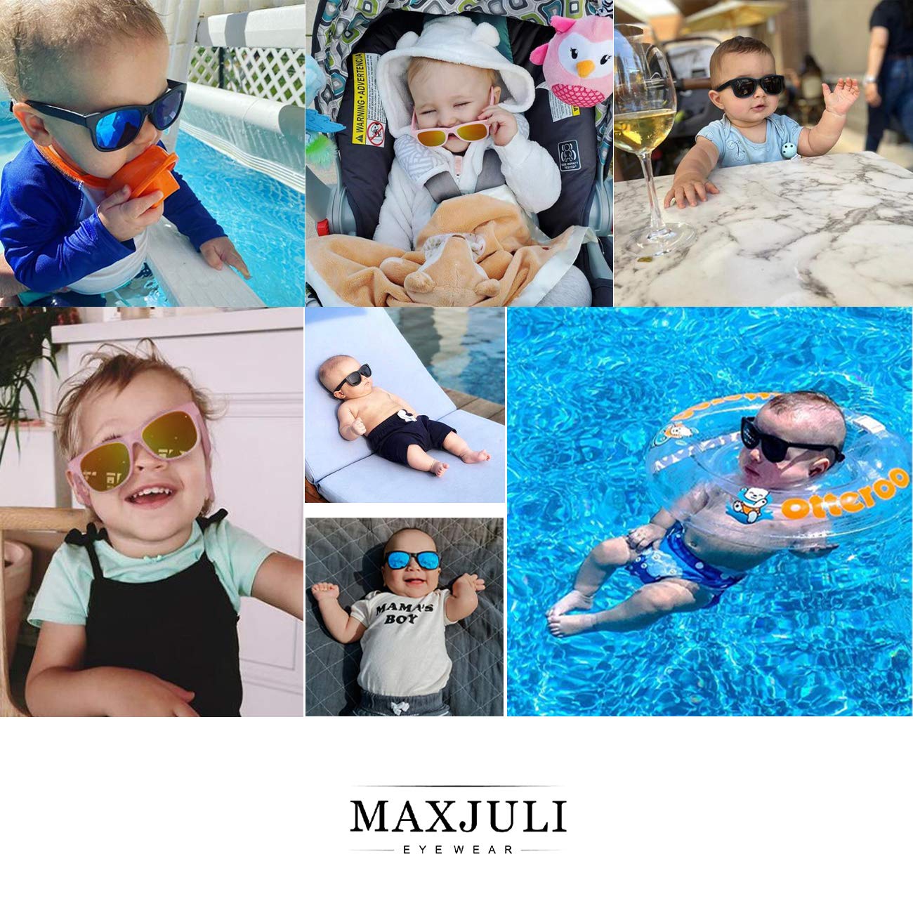 MAXJULI baby sunglasses soft-tpee-material chew-resistant safety for teething babies
