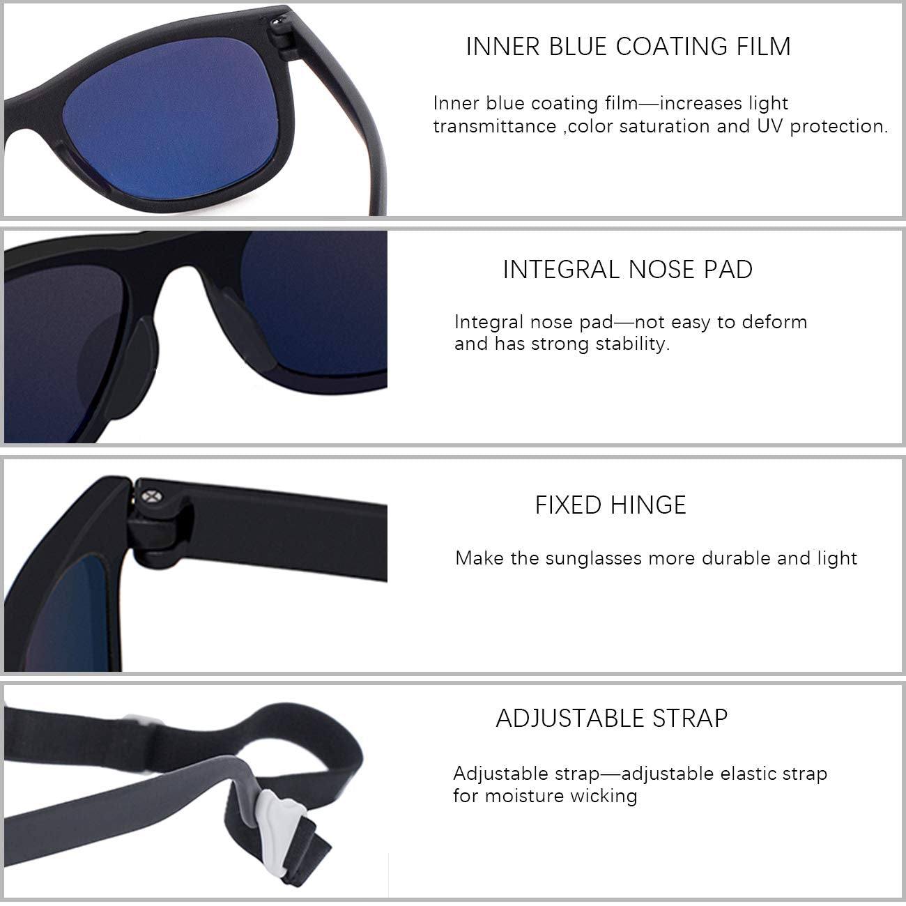 MAXJULI UV400 lens provides full sun protection for tiny faces.