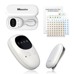 Maxsolve bedwetting alarm transmitter clip provides wireless alerts during sleep.