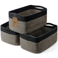 Maxuni 3-pack shelf baskets front view for tidy storage.