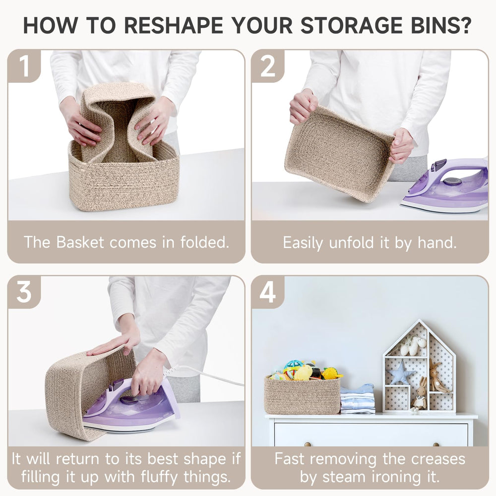 Maxuni baby-friendly storage baskets for nursery organization.