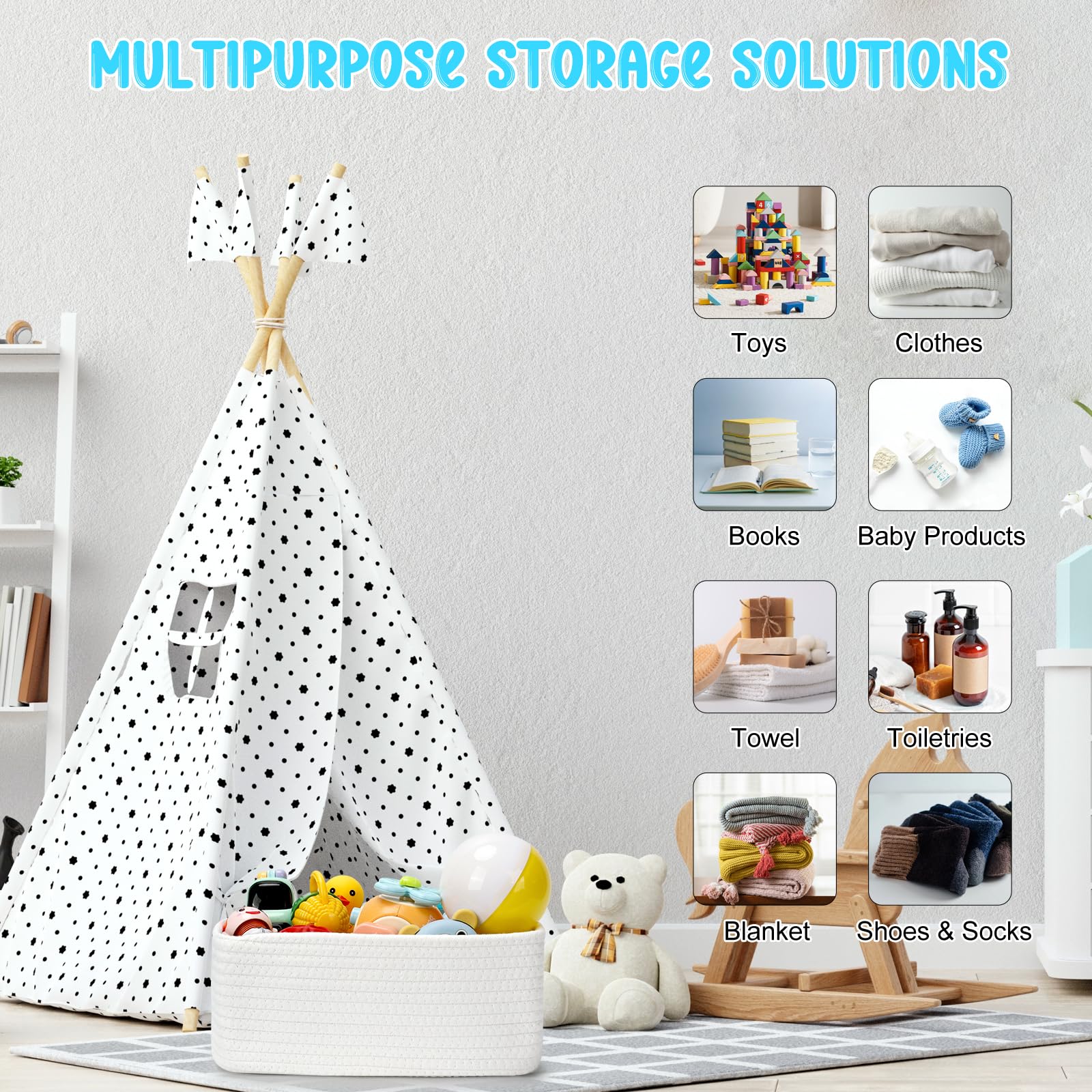 Maxuni classic-white storage baskets complement any room decor