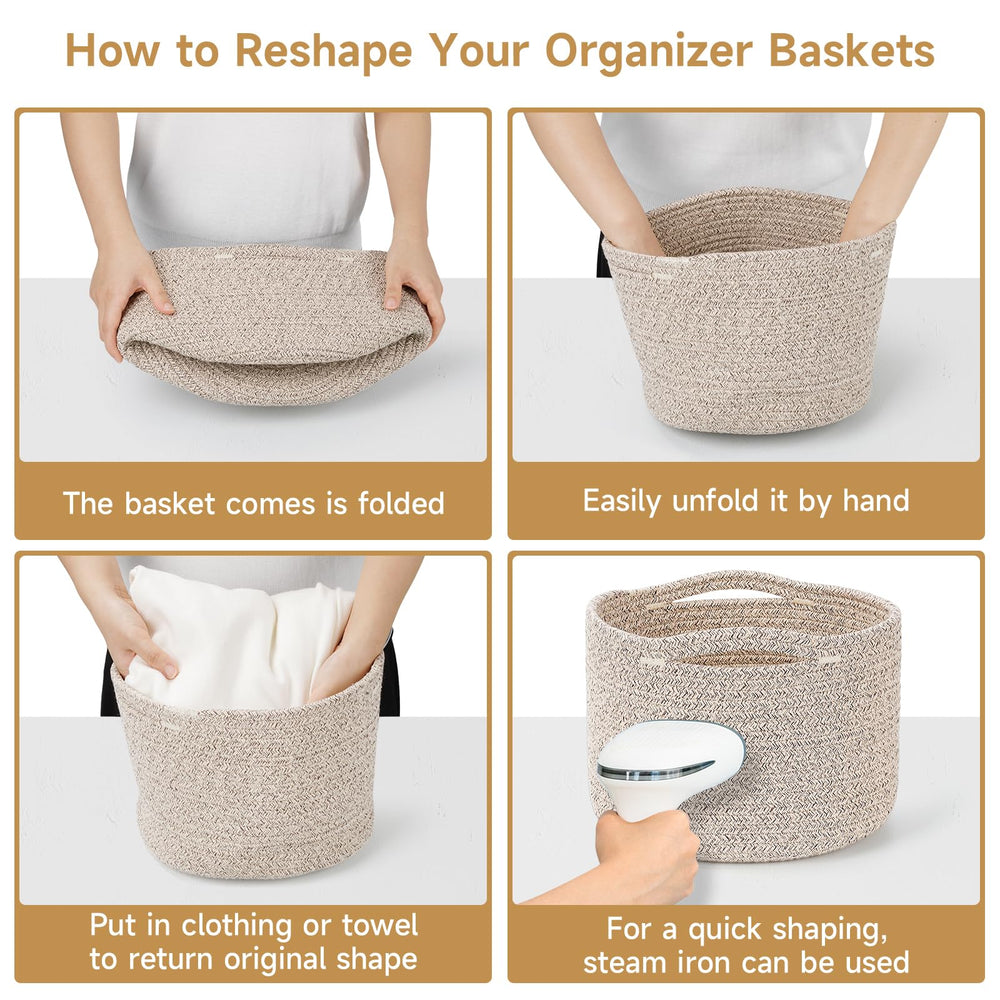 Maxuni easy shaping tip helps restore basket form after unpacking.