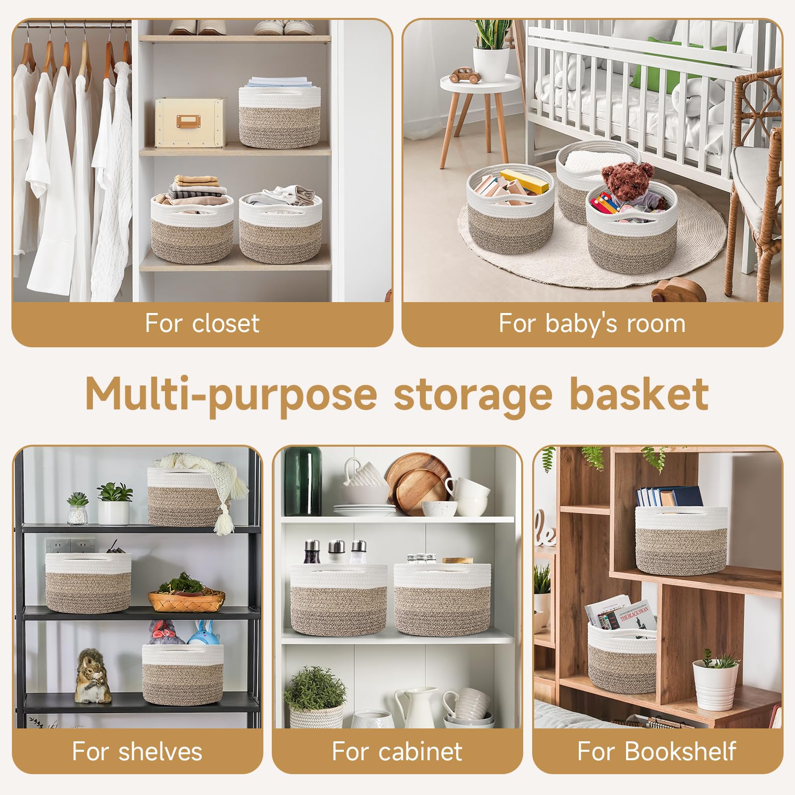 Maxuni basket with hidden reinforced handles for comfortable carrying