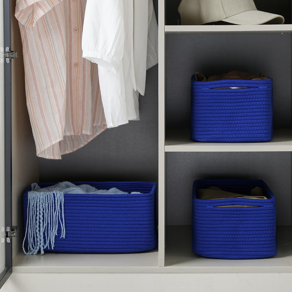 Maxuni rope basket with reinforced handles, ideal for gifting or baby nurseries.