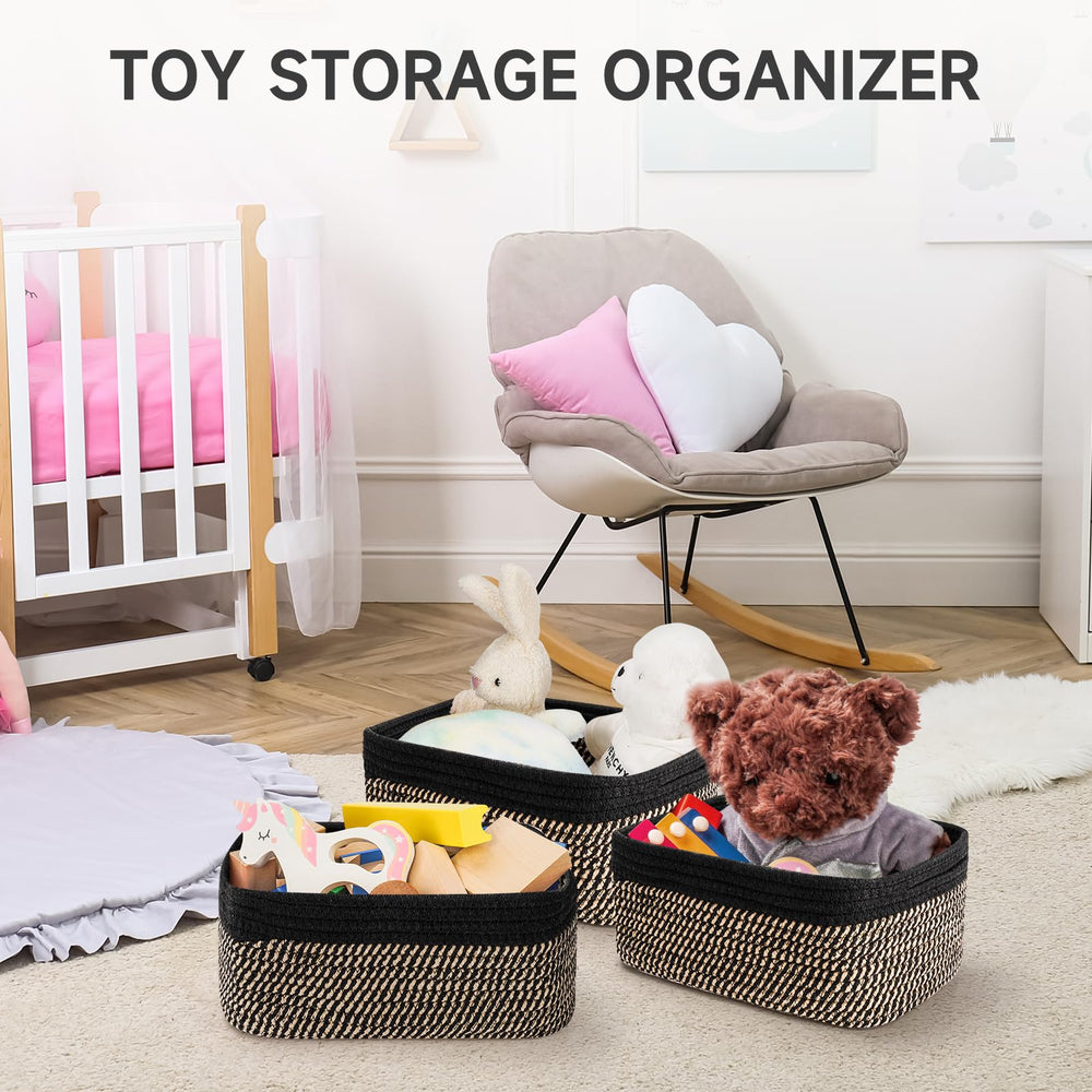 Maxuni nursery storage on a shelf with toys and blankets.