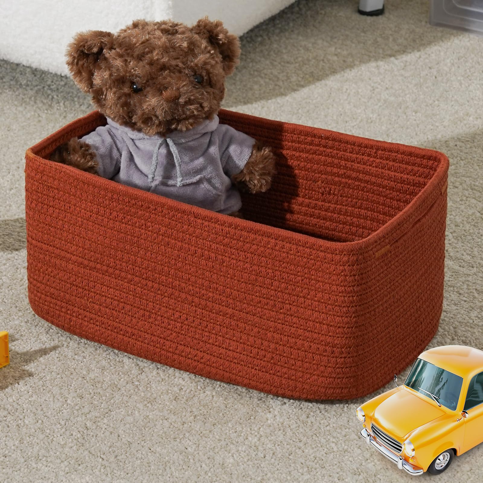 Maxuni nursery storage keeps toys and diapers neatly organized.