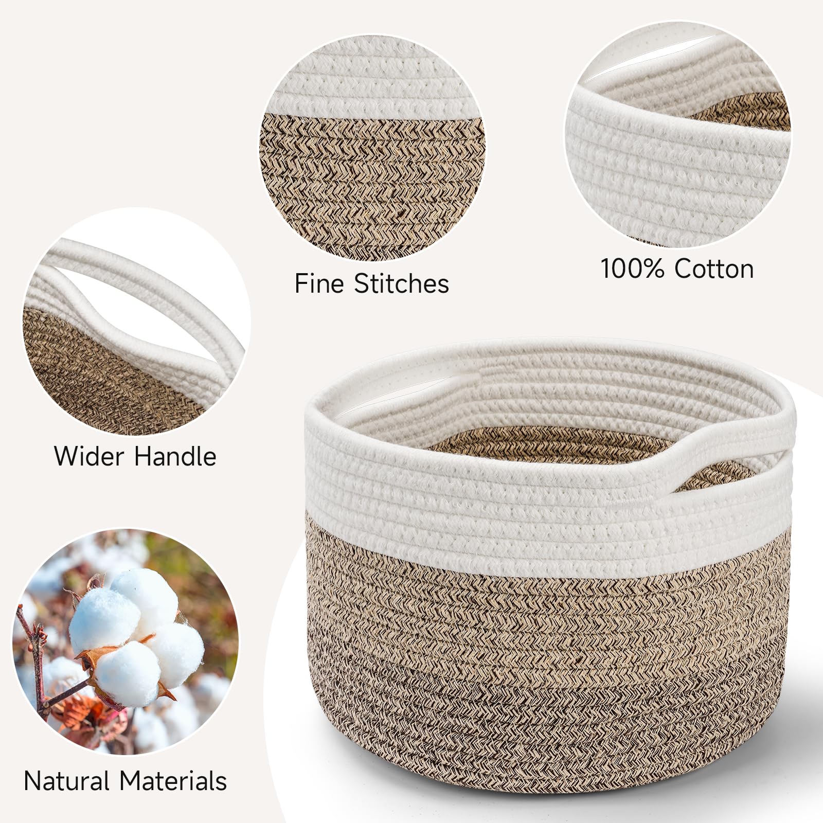 Maxuni soft cotton rope basket showcasing durable material and texture