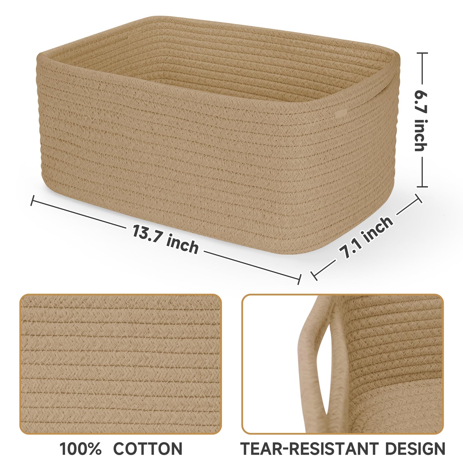 Maxuni soft cotton rope basket highlighting durability and baby-safe materials.
