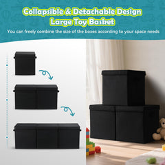 Maxuni stackable and foldable storage bin saves space when not in use.
