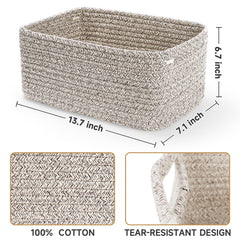 Maxuni woven rope basket closeup highlights soft, durable cotton texture.