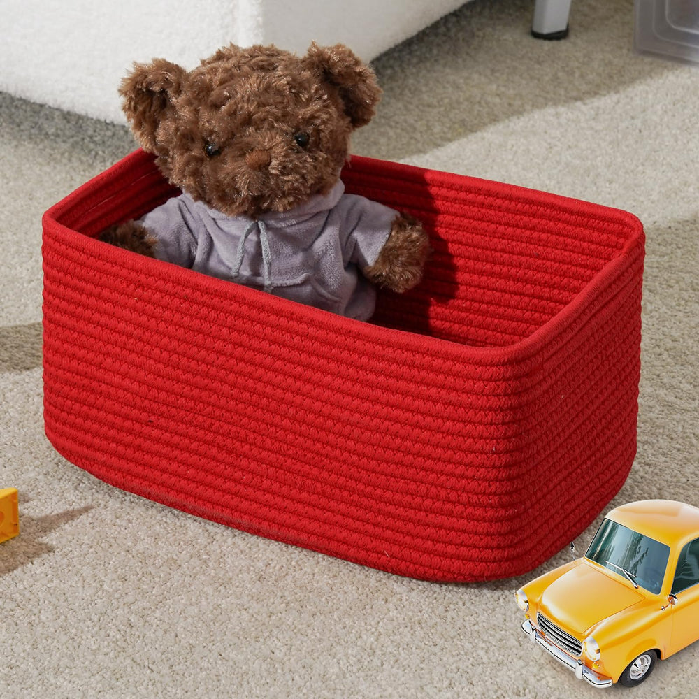 Maxuni woven shelf toy basket soft and durable, perfect for nursery organization.