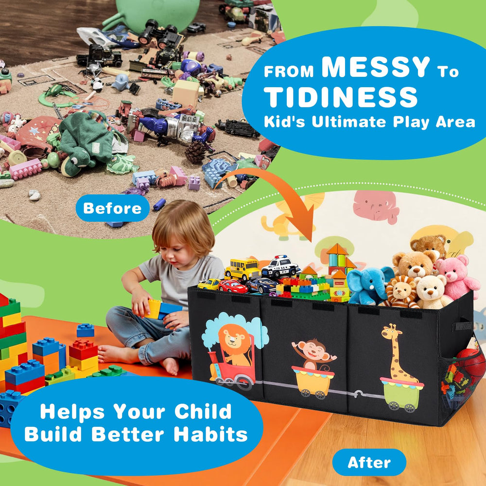 Maxuni XL Toy Box in collapsed form for space-saving storage.