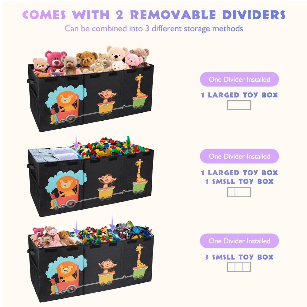 Maxuni XL Toy Box folds flat when empty for easy storage.