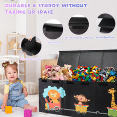Maxuni XL Toy Box side mesh pockets provide quick access.