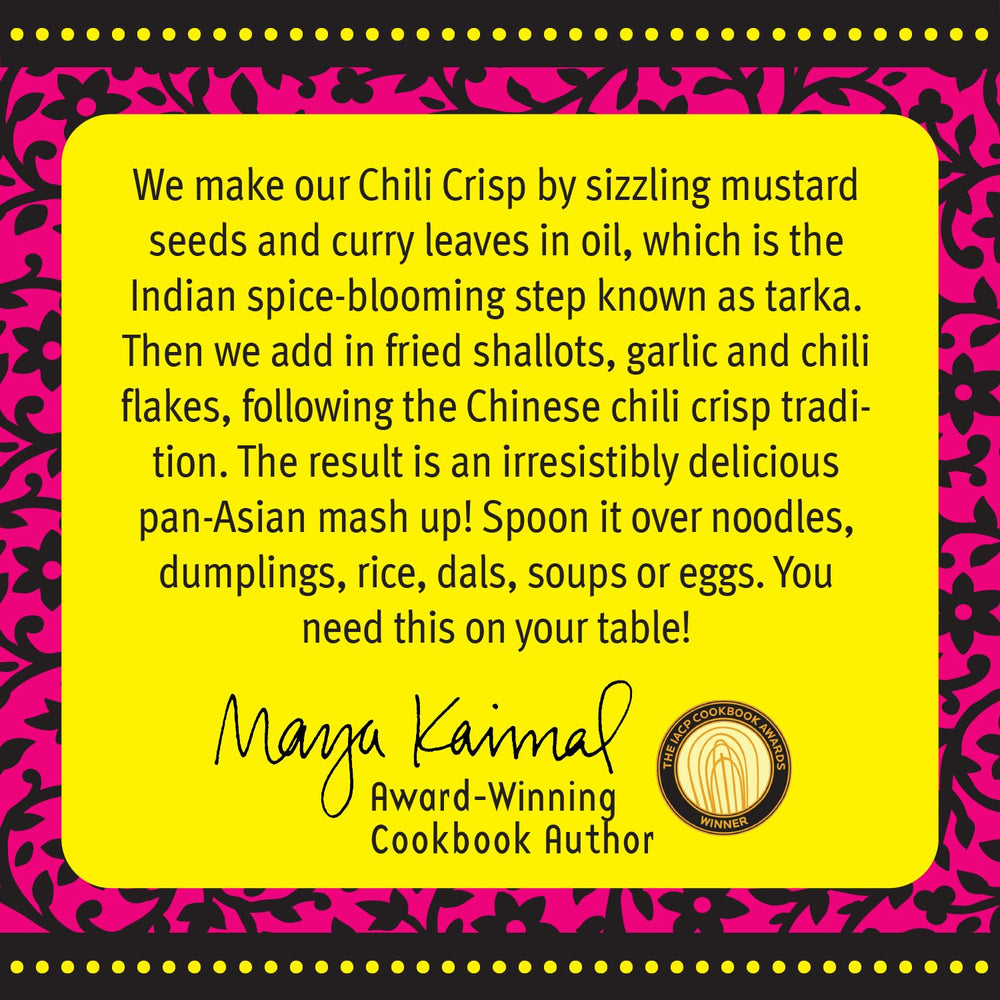 Maya Kaimal Chili Crisp spooned over noodles for flavor boost.
