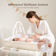 Maydolly foldable changing table in compact setup for easy storage and transport