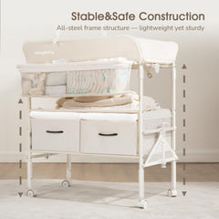 Maydolly height-adjustable changing table adapted for caregivers of different heights