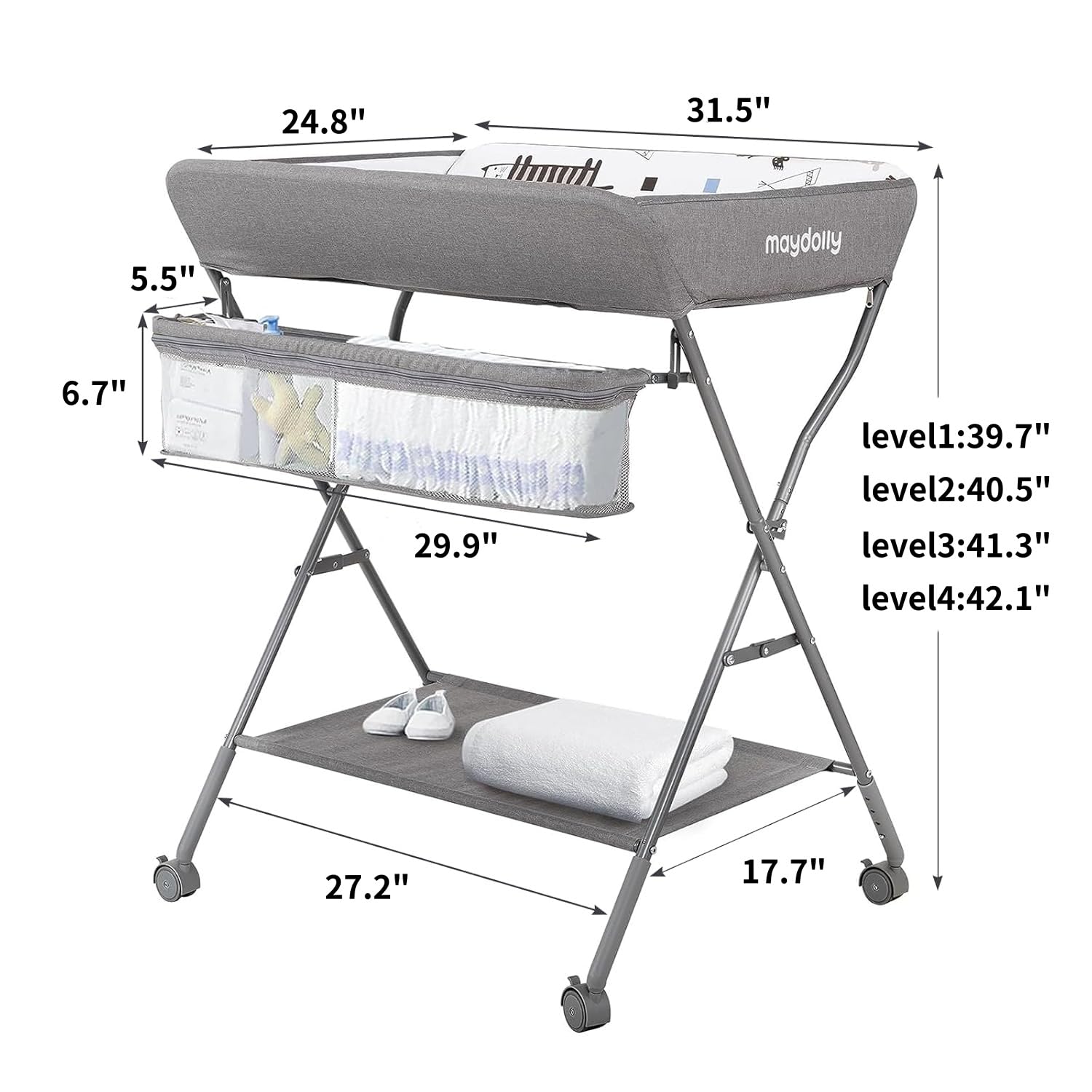 Maydolly lockable wheels provide secure, quiet movement.