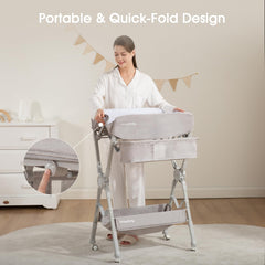 Maydolly portable diaper station with wheels for easy mobility