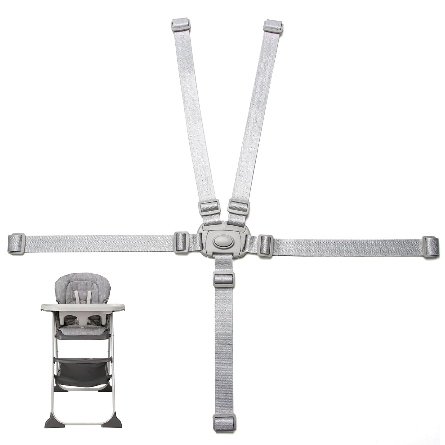 MAYMII·HOME 5-point safety strap belt securing a child at a high chair