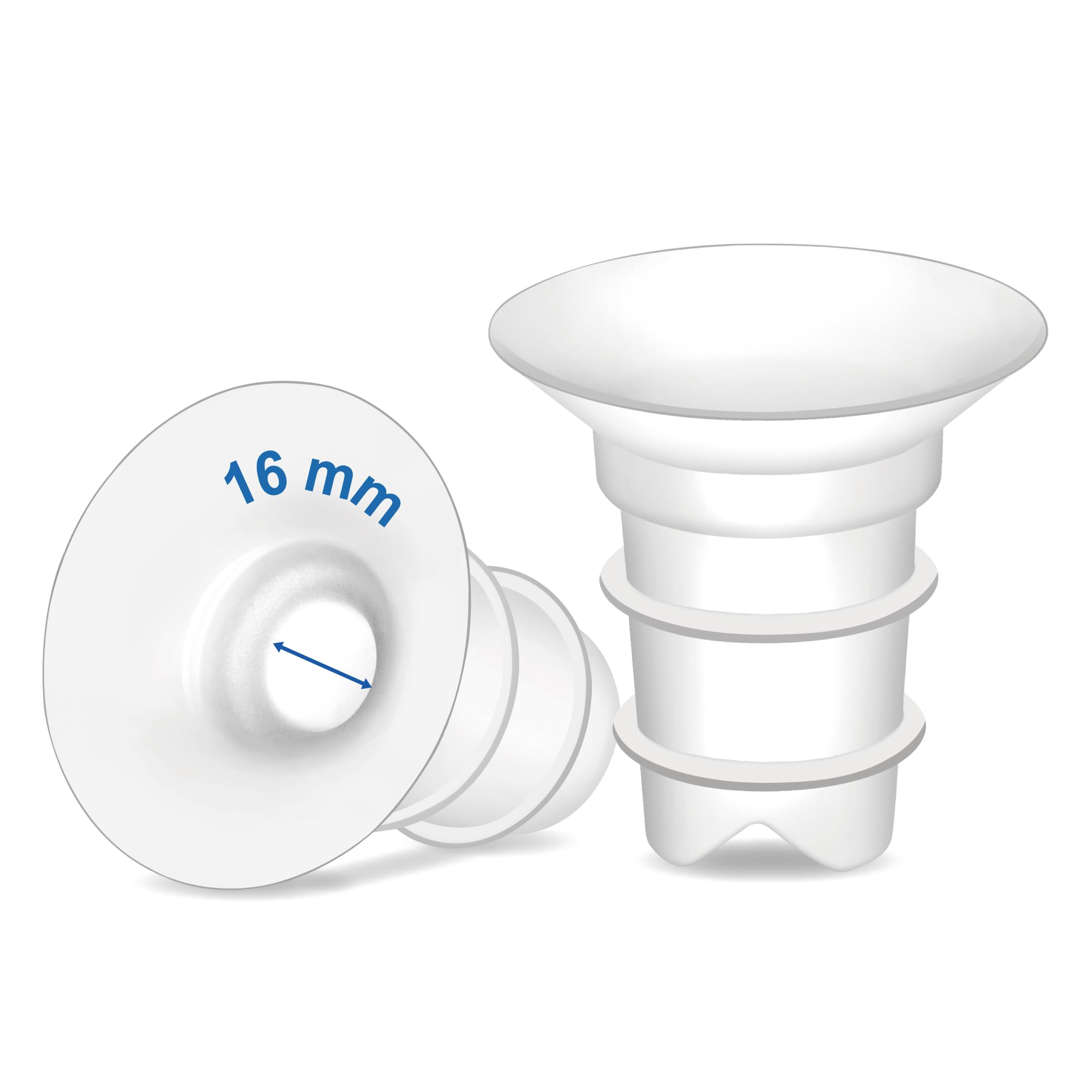 Maymom 16mm inserts inside a 24mm shield for a snug fit