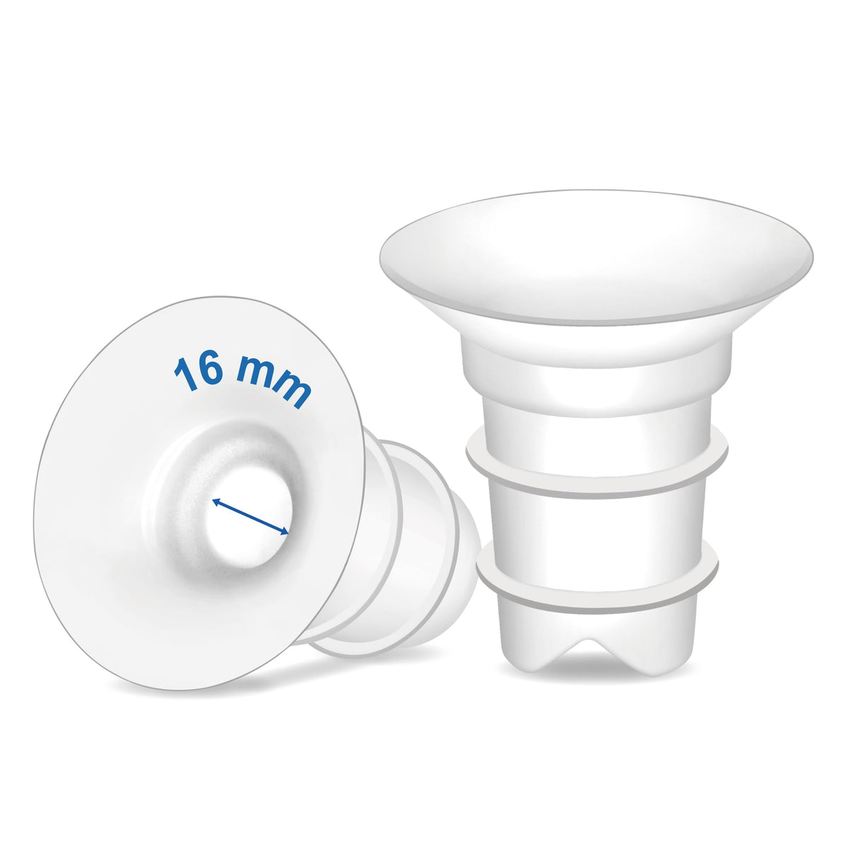 Maymom 16mm inserts inside a 24mm shield for a snug fit