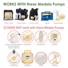 Maymom 17mm 2X base connector with valve showing secure seal for pumping