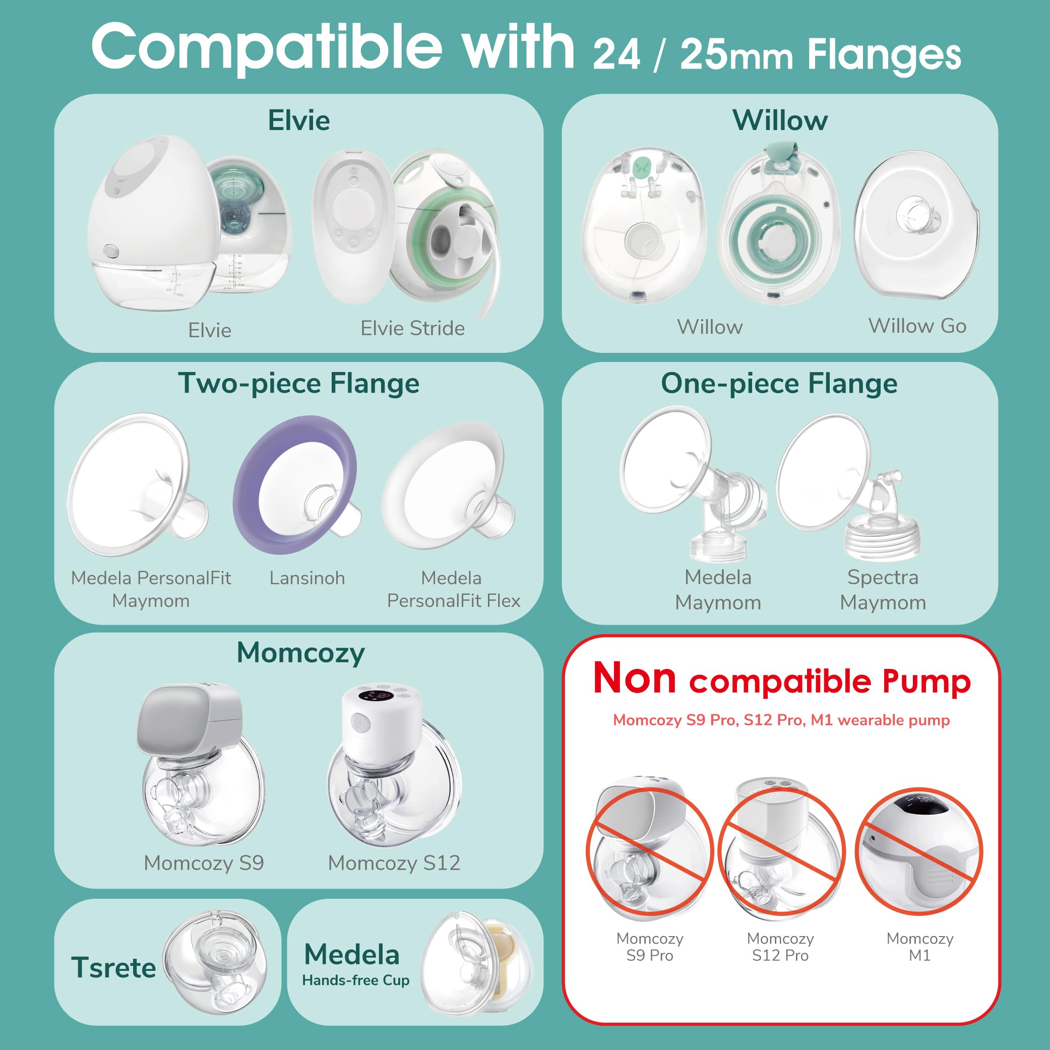 Maymom blue 17mm flange insert enables easy use with most hands-free bras